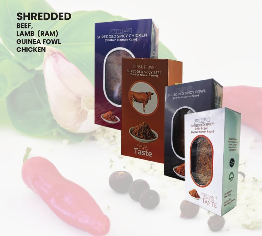 Shredded Beef: Tender, seasoned strips of premium beef — deliciously spiced for a true taste of Nigeria.